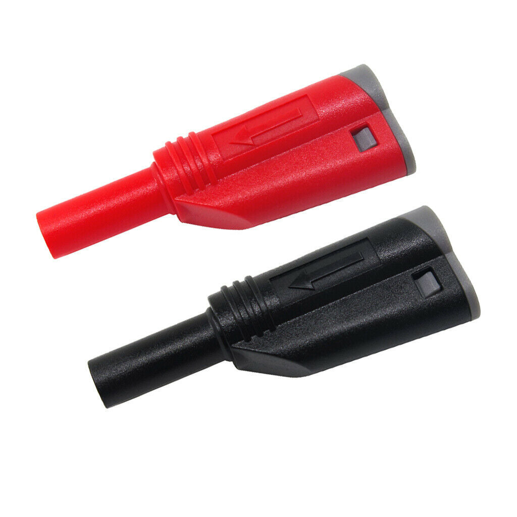 2Pcs Welding-free Stackable 4mm Safety Multimeter Connector Banana Plug NEW