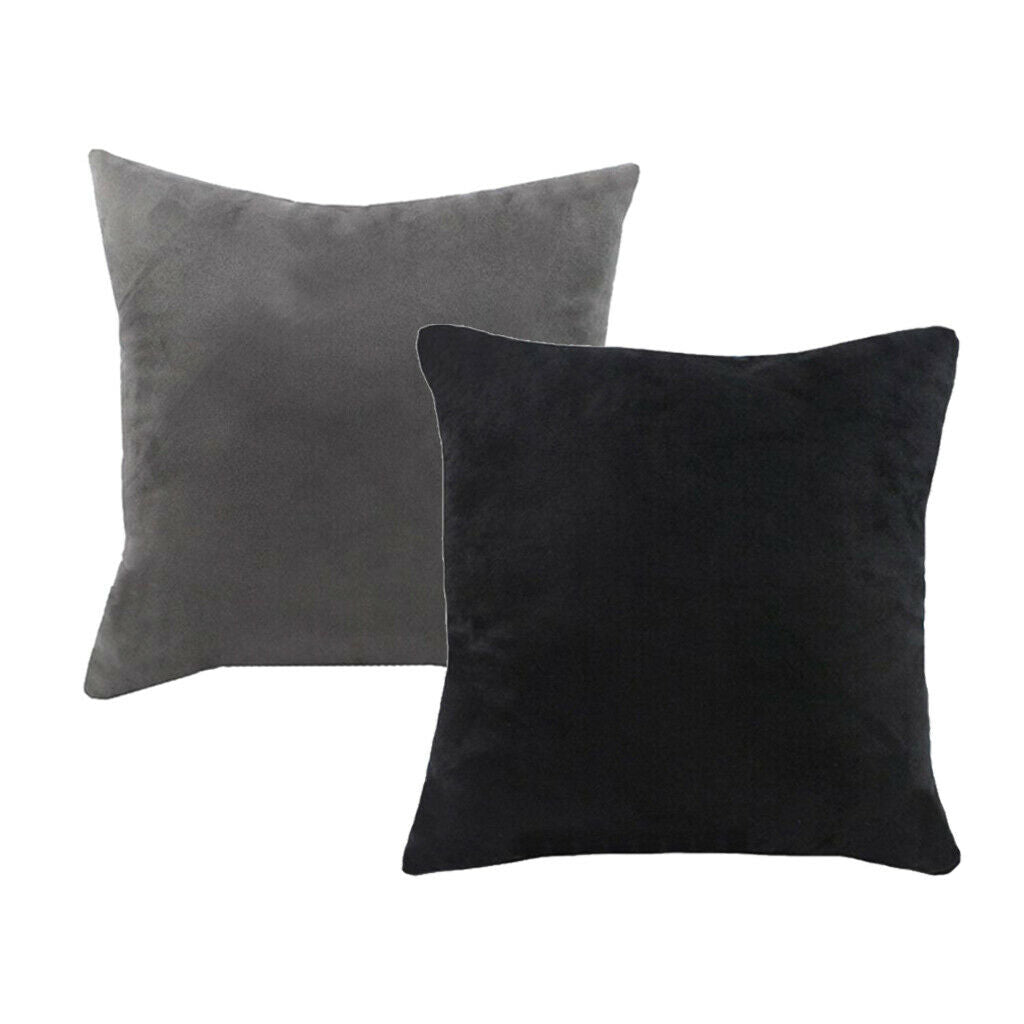 2x Velvet Square Pillow Covers Cushion Pillowcases Soft Bedroom 18x18inch