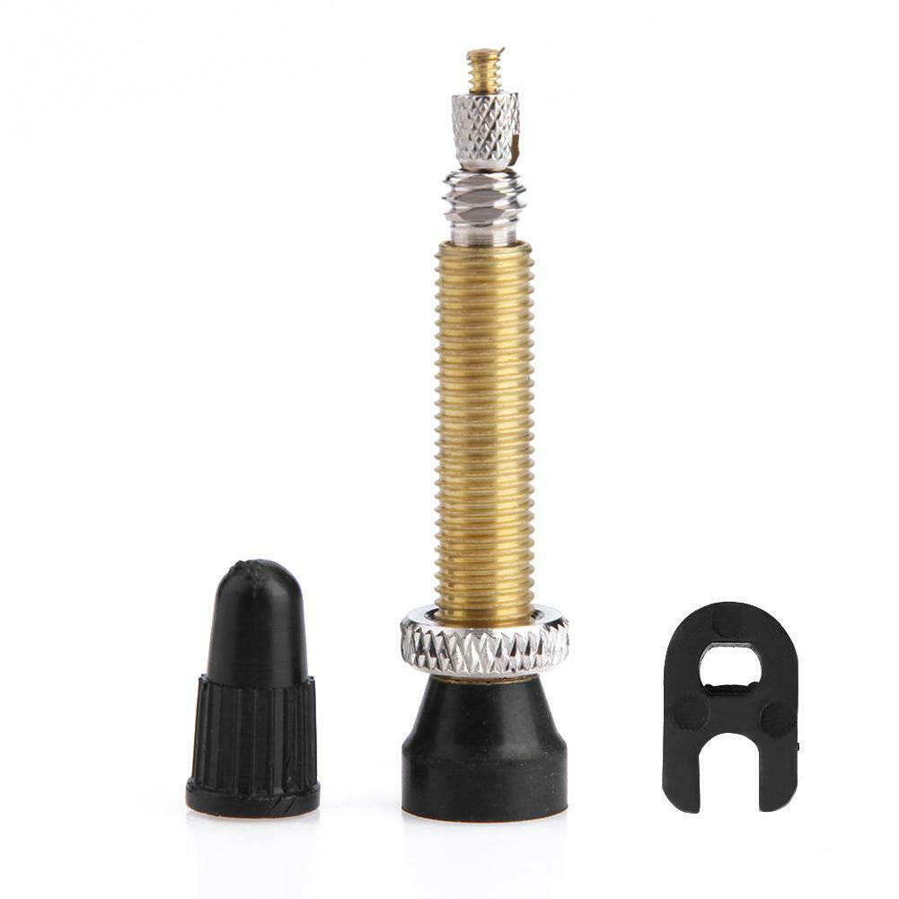1 Pair MTB Road Bike Bicycle Brass Tubeless Presta Valve Stems with Tool @