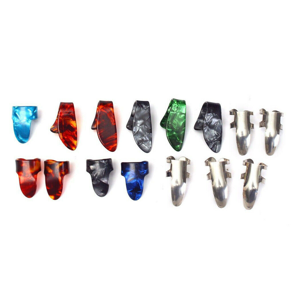 15pcs Stainless Steel Celluloid Thumb Finger Guitar Picks