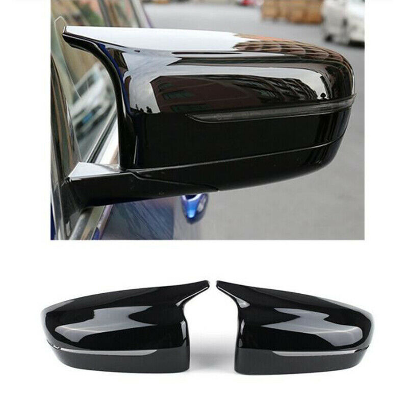 For BMW 5-Series 2017-2021 Car Side Mirror Caps Rearview Covers Glossy Black