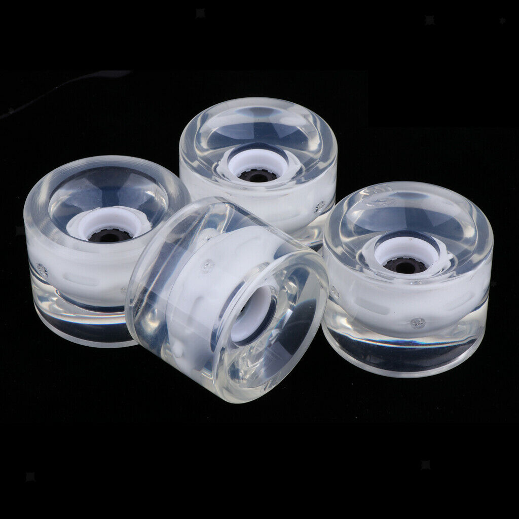 4pcs 70mm Light-Up Longboard Skateboard Wheels Magnetic Core Wheels White