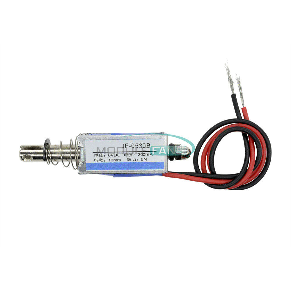 DC6V 300mA Push Pull Type Open Frame Solenoid Electromagnet Reset 5N/10mm