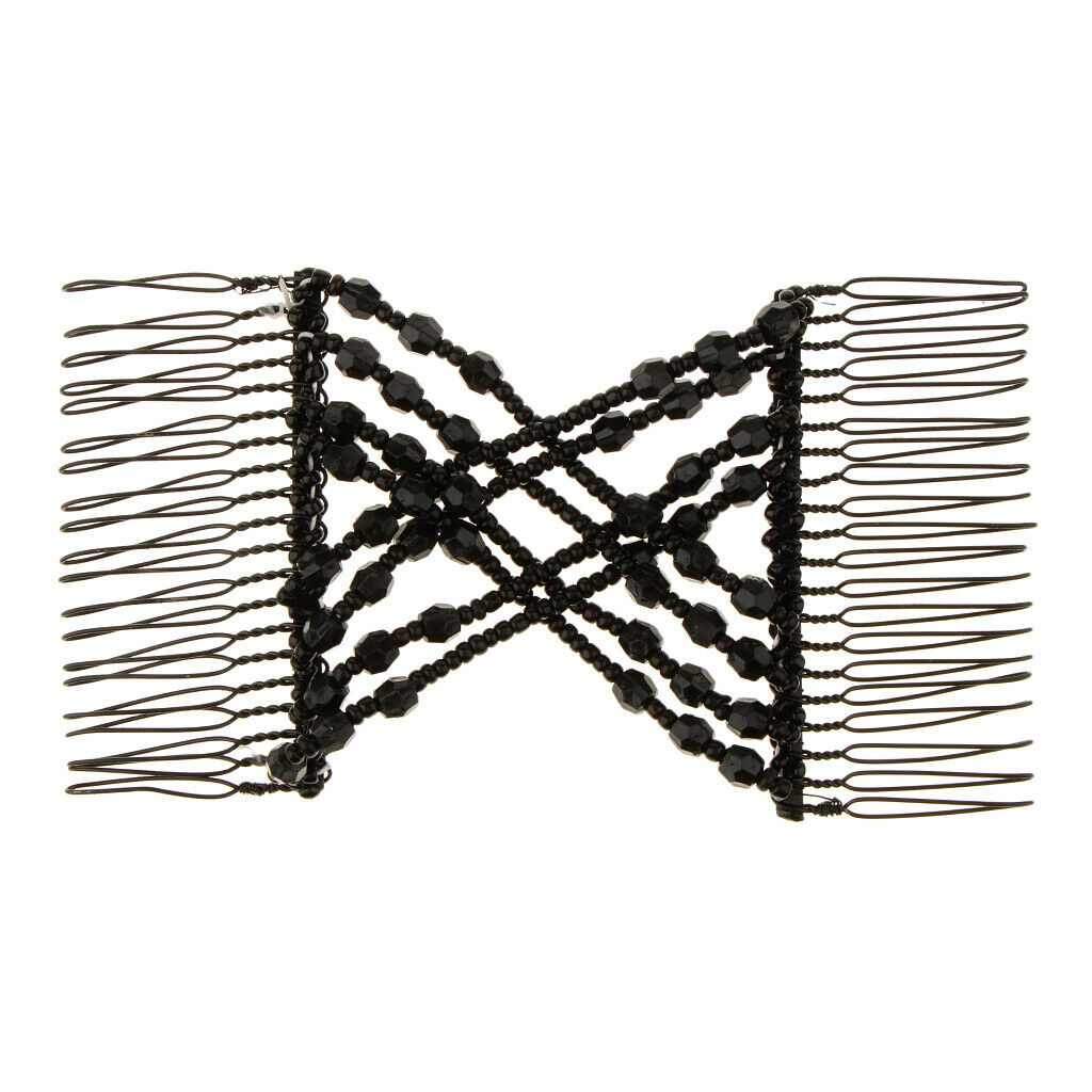 2pcs Elastic Double Slide Hair Combs Clips Hair Holder Women Hairstying Tool