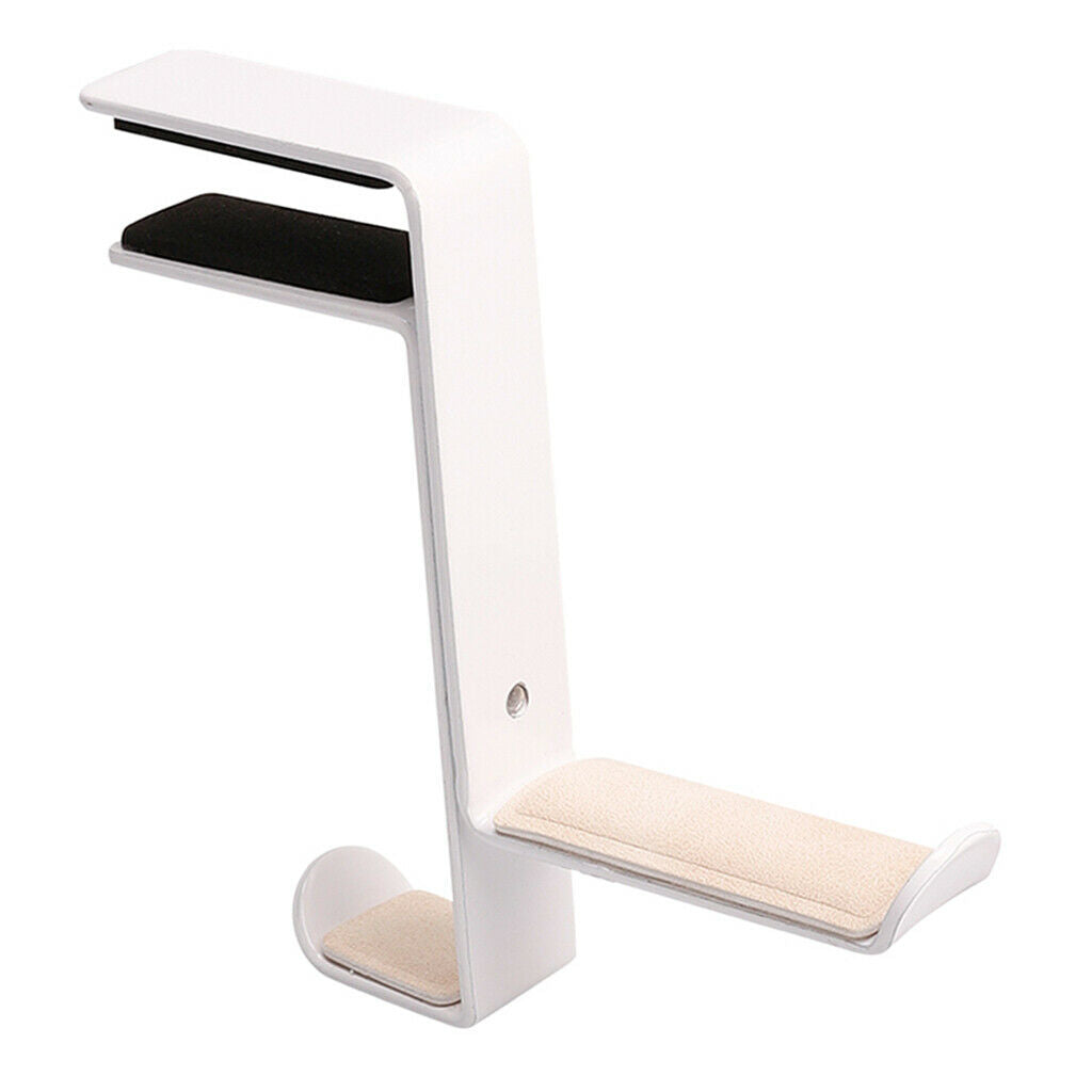 Headphone Stand Hanger Hook Headset Clever Under Desk w/ Curved End White A