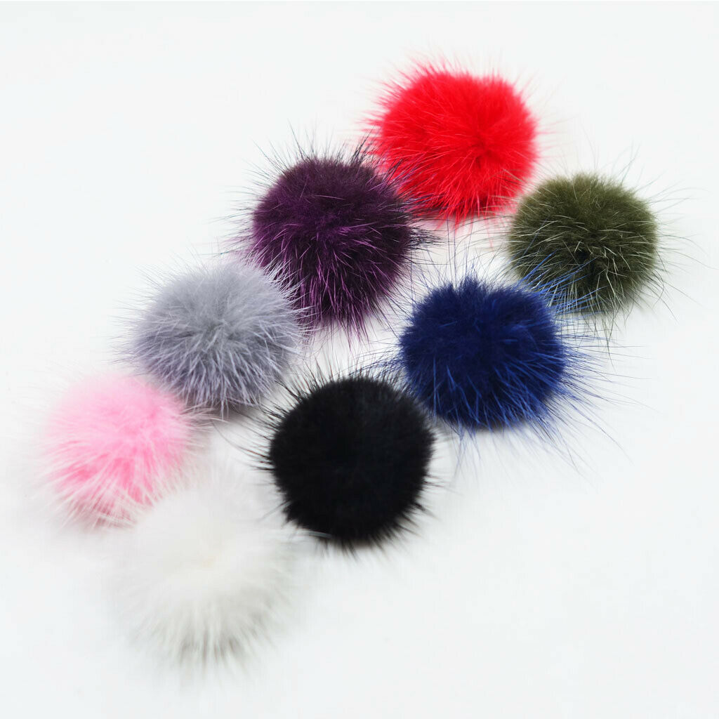 16Pcs Fluffy Pompom Ball For Women Hair Band Clips Earring Jewelry Gifts DIY
