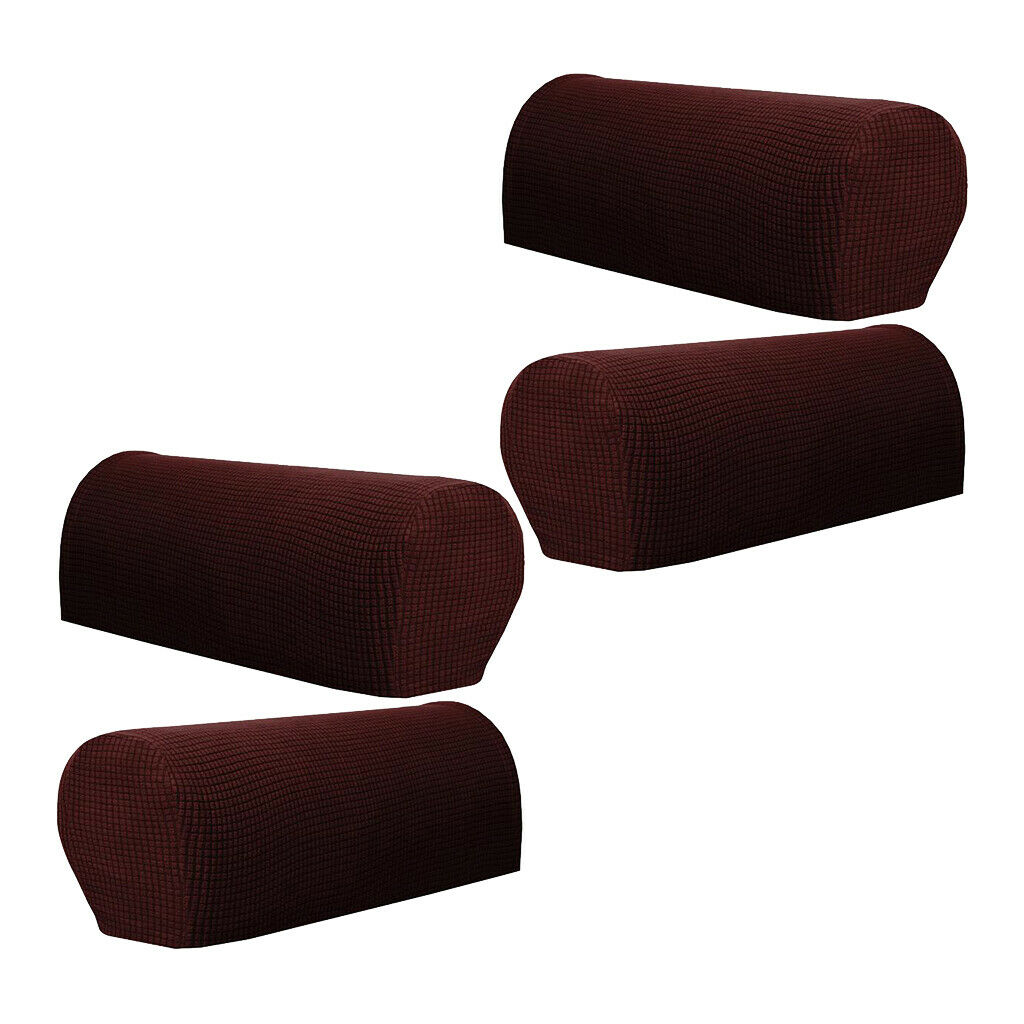 2 Pairs Stretch Sofa Cover, High Elastic Polyester Sofa Cover / Dark Coffee