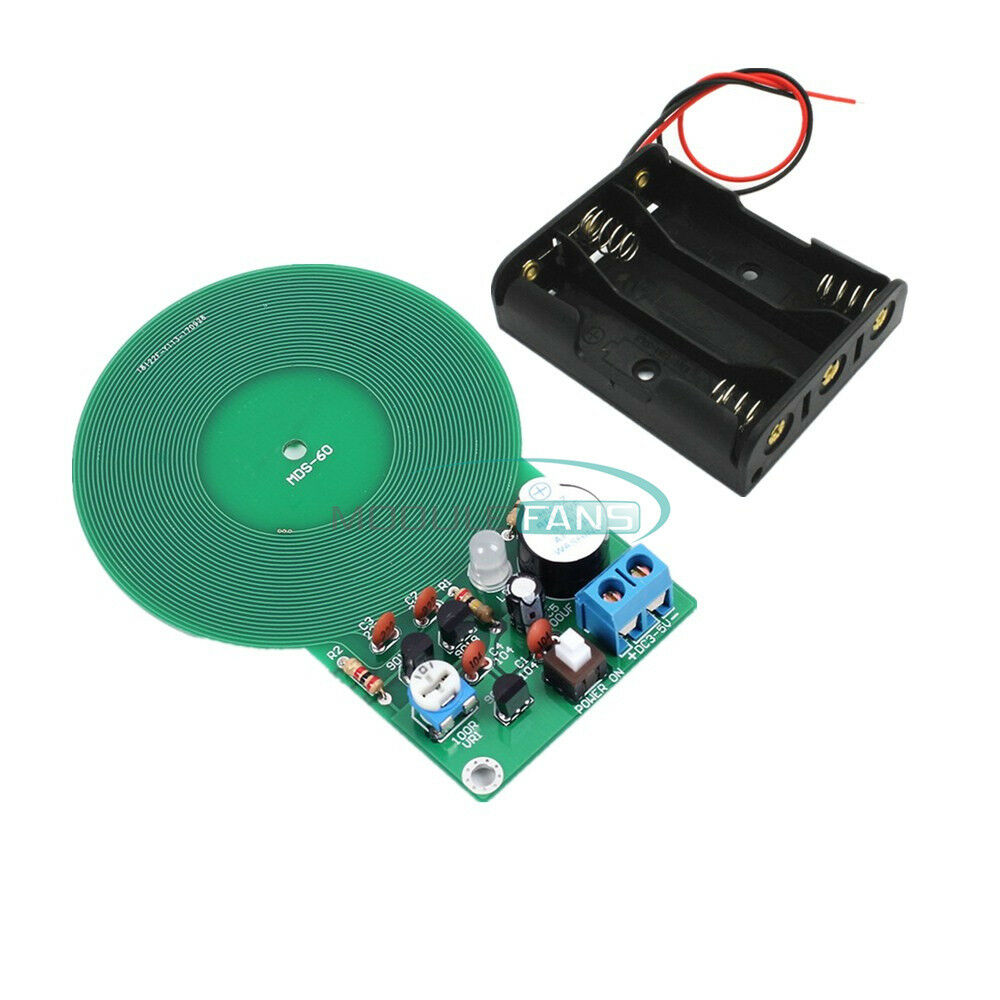 Electronic Metal Detector 3V-5V 60mm Non-contact Sensor DIY Kit+Battery Box 3xAA