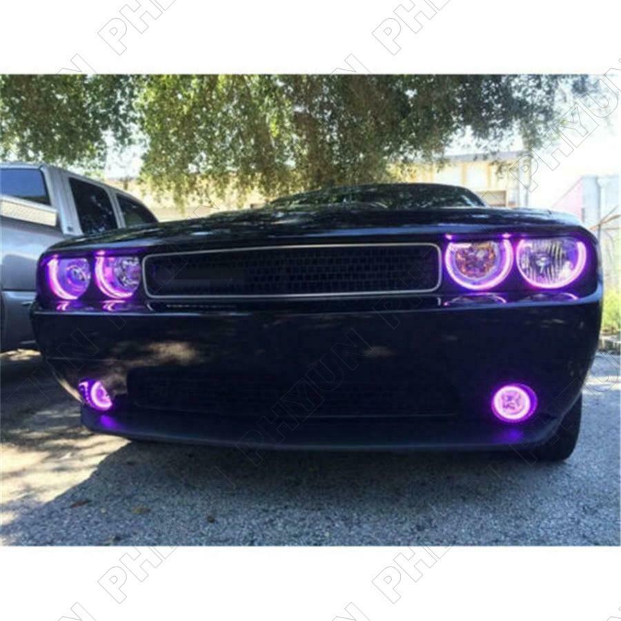 2x 60mm Angel Eyes RGB Headlight Halo Rings For Car Scooter Motorcycle Universal