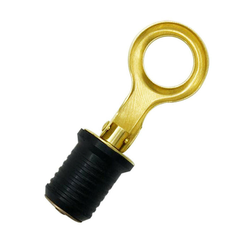 1.26"  Rubber + Brass Snap Flip Style Boat Hull Livewell Drain Plug Bass