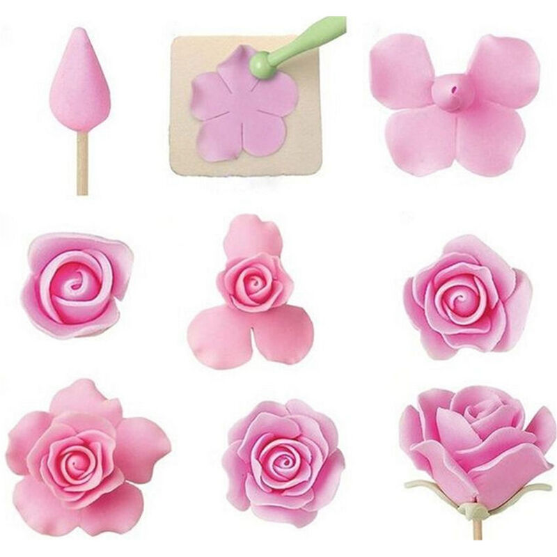 6x Fondant Cake Sugar Craft Decor Cookie Rose Flower Mold Gum Paste Cutte.l8