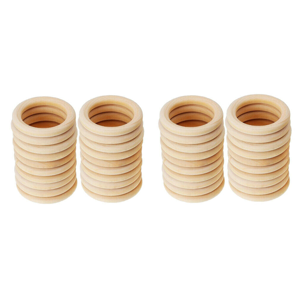 Pack of 40 DIY Teether Rings Natural Handmade Baby Shower Jewellery Crafts