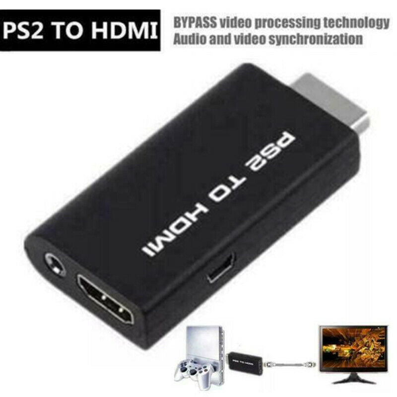 for HDTV Monitor PS2 to HDMI Video Converter Adapter with 3.5mm Audio Output