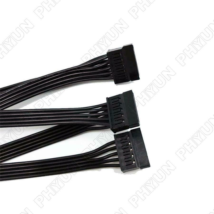 5Pcs SATA Power Cord Hard Disk Expansion Cable 15Pin 1 to 5 Serial Port Cable
