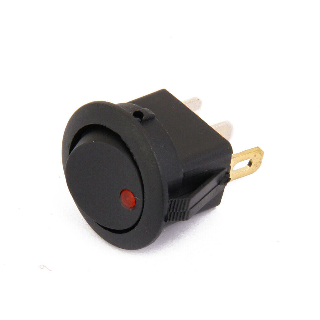 12V 16A Car Auto LED Dot Light Rocker Round Switch Toggle On-Off SPST Red