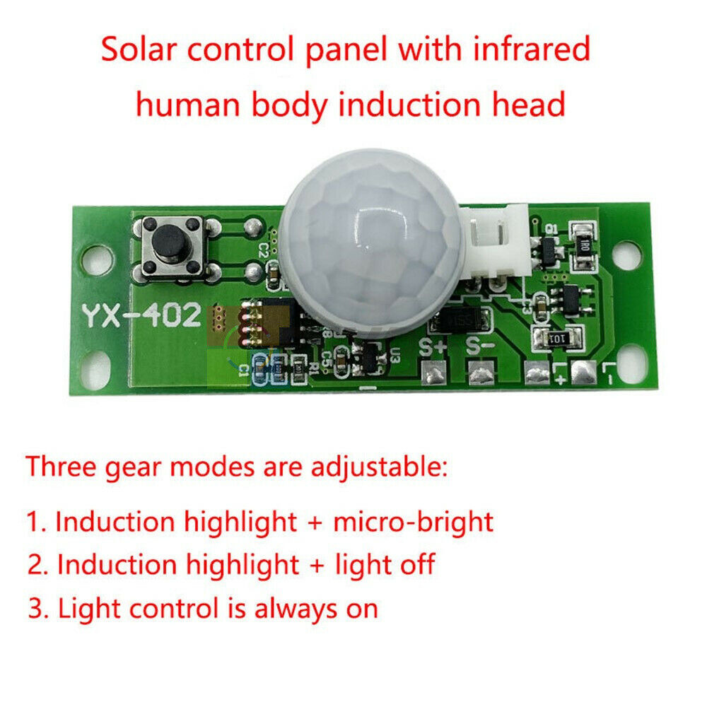 3.7V Human Body Infrared Sensor Solar Circuit Board Light Lamp Control Module