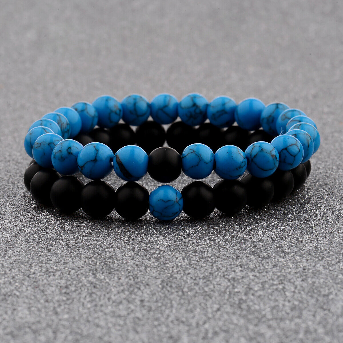 Couple His & Hers Distance Bracelet Lava Bead Matching YinYang Jewelry Fashion