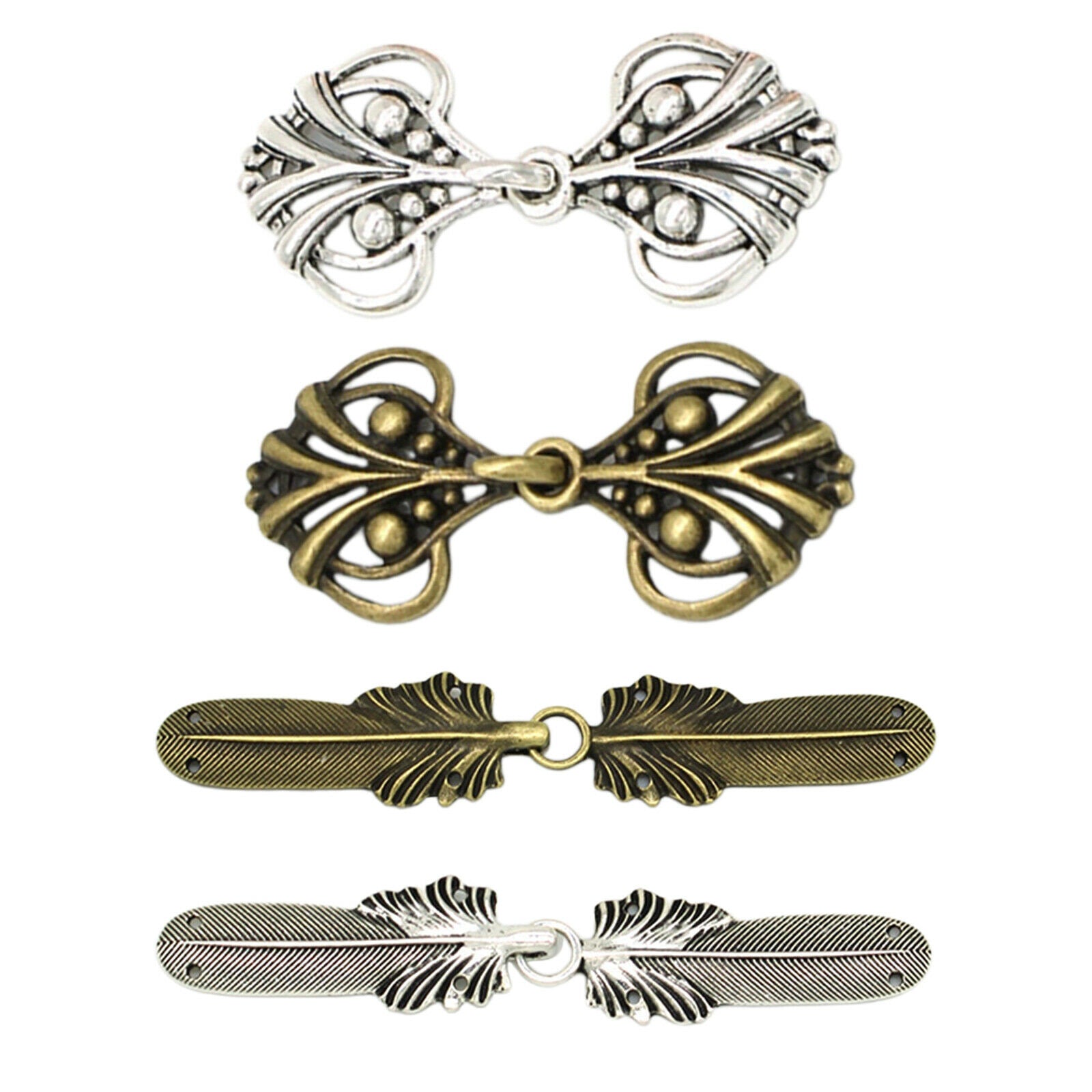 4Pair Cardigan Sweater Pins Buckle Hooks Eyes Brooch Clip Fastener Shirt