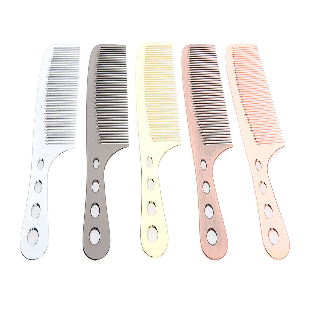 Space Aluminum Antistatic Haircutting Styling Hairdressing Barber Comb Golden