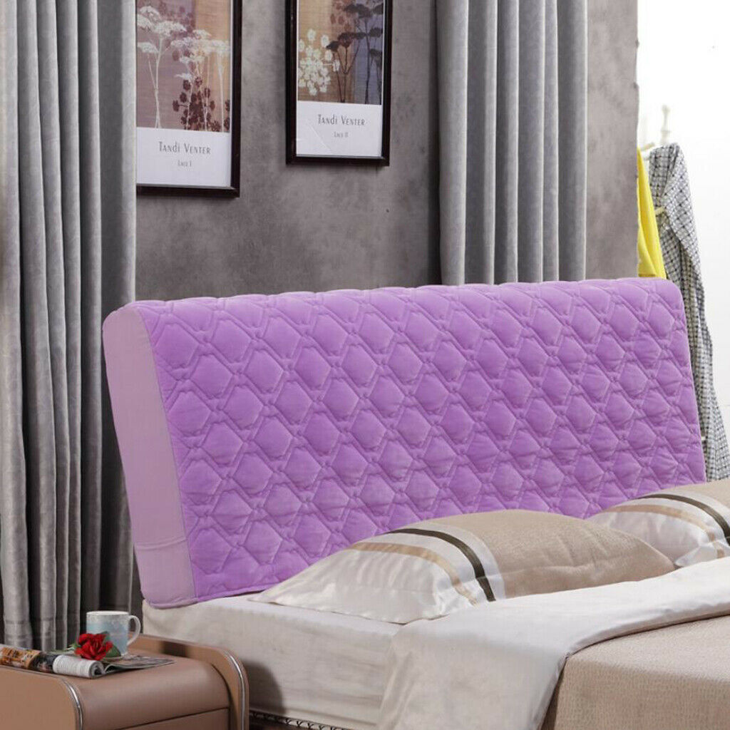 Thickening Stretch Bed Headboard Slip Cover Protector Decoration Purple