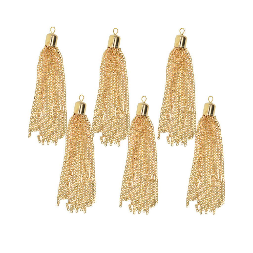 6pcs Handmade Chain Tassel Jewelry Making Charms Findings Necklace Pendants