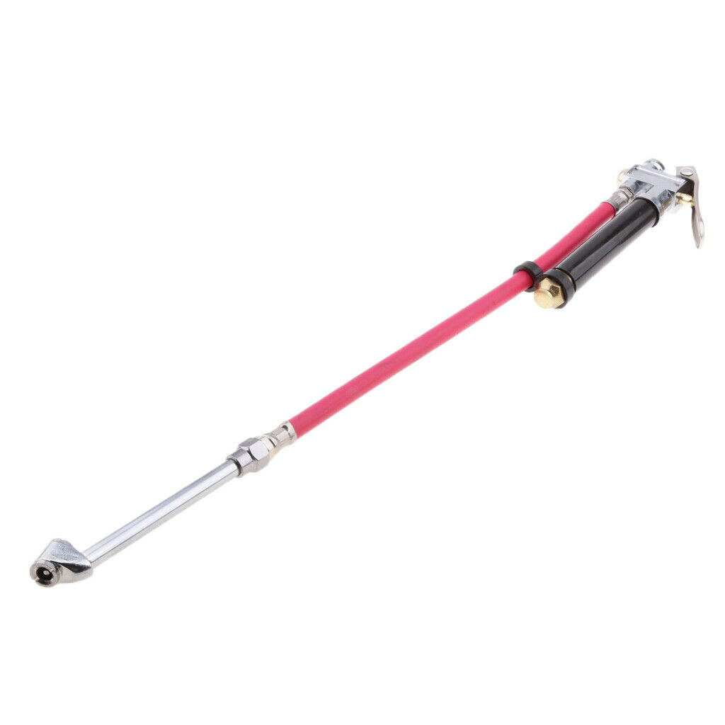 Air Tire Pressure Filler Fill Inflator Gauge Dual Chuck 12'' Compressor Hose
