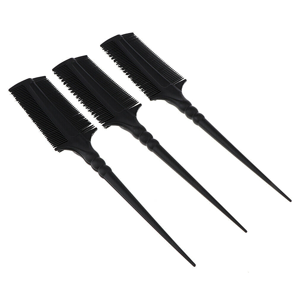 3pcs Highlight Highlighting Comb Teasing Rat Tail Combs Travel Pocket Brush