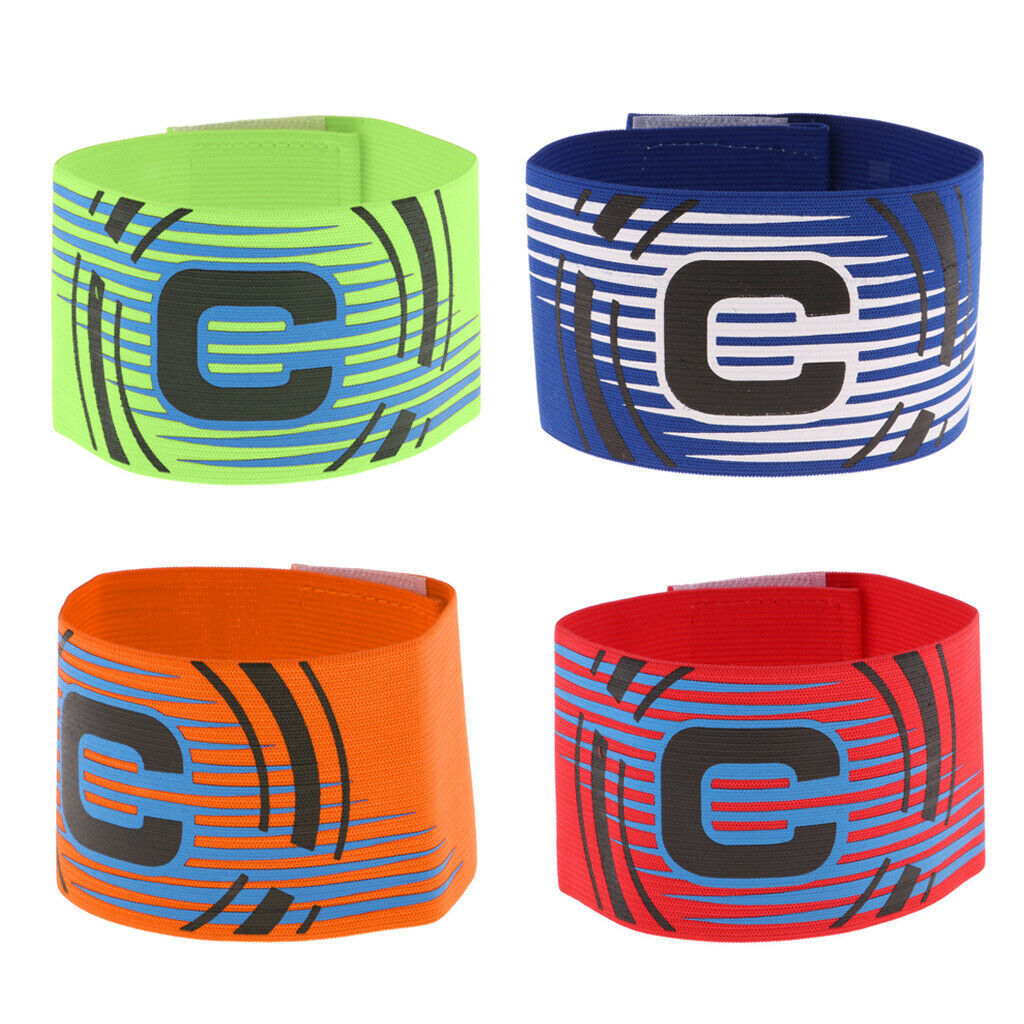 4pcs Elastic Captain Armband Leader C Arm Band for Ruggy Hockey Soccer Football