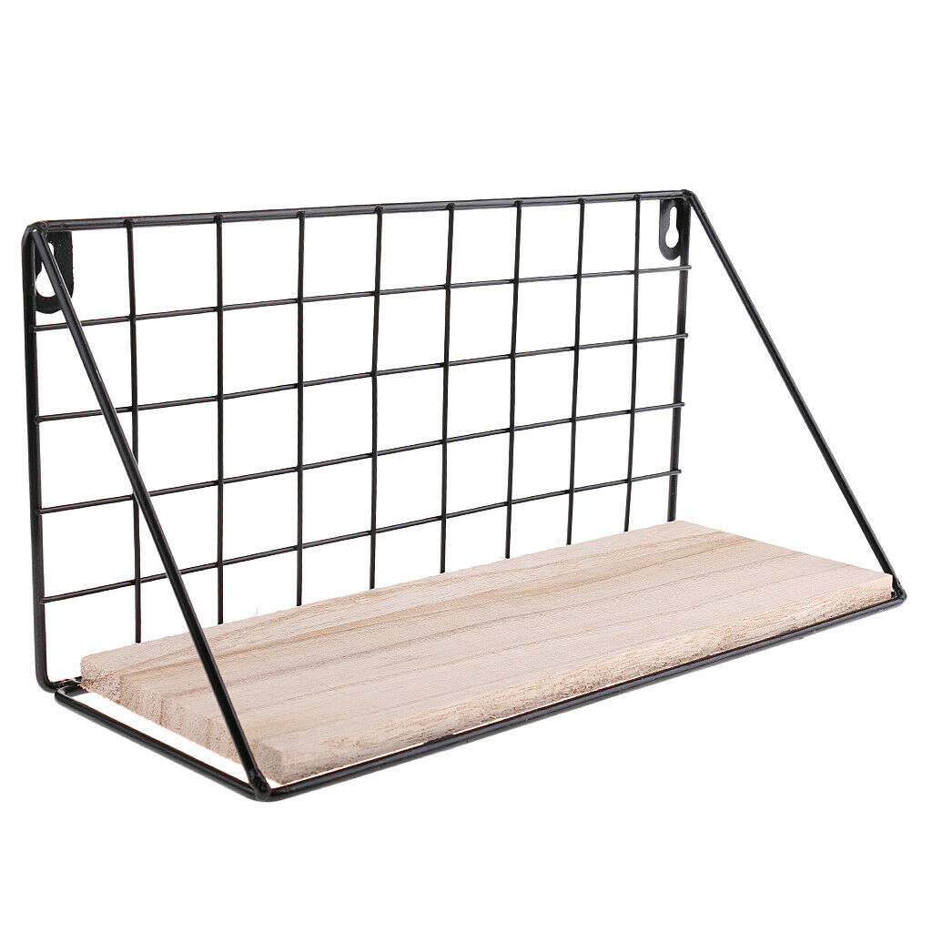Metal Wall Hanging Storage Rack Shelves Unit Holder Bathroom Home Cafe Decor