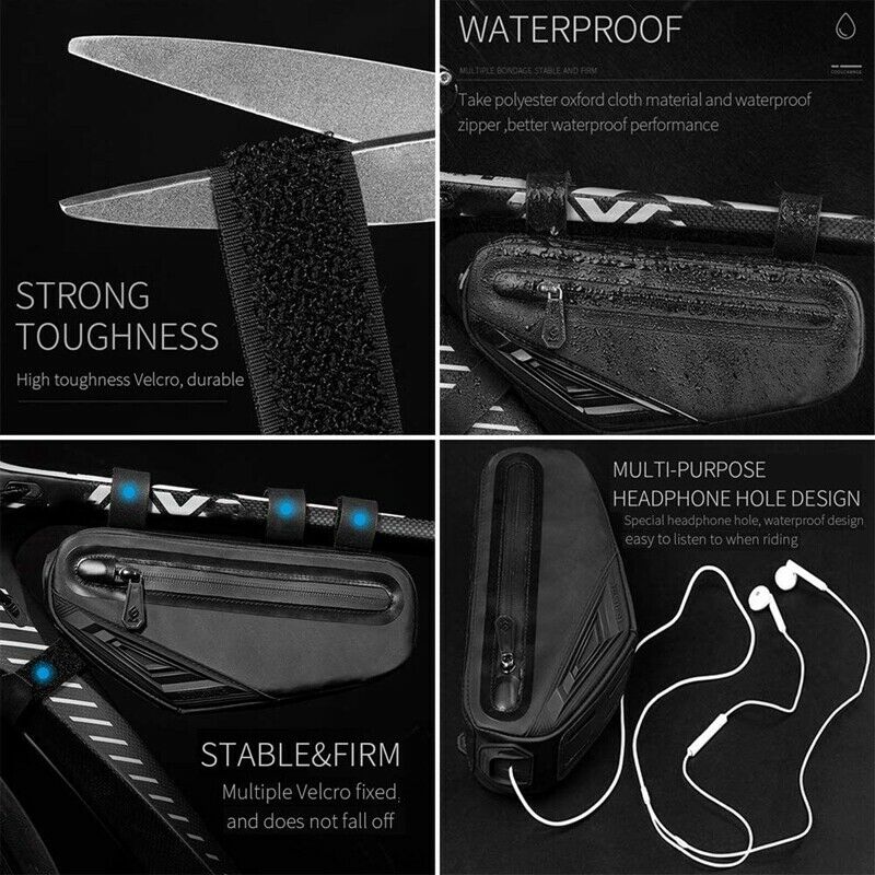 CoolChange Bike Bag Top Tube,Bike e Triple-cornered Waterproof Bicycle UnderW1L4