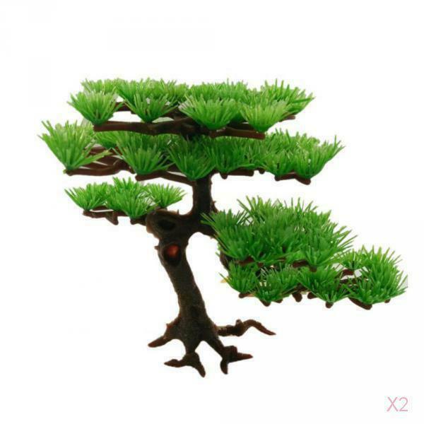 2 Pcs Pine Tree Artificial Plants for Home Kitchen Office Bookshelf Garden