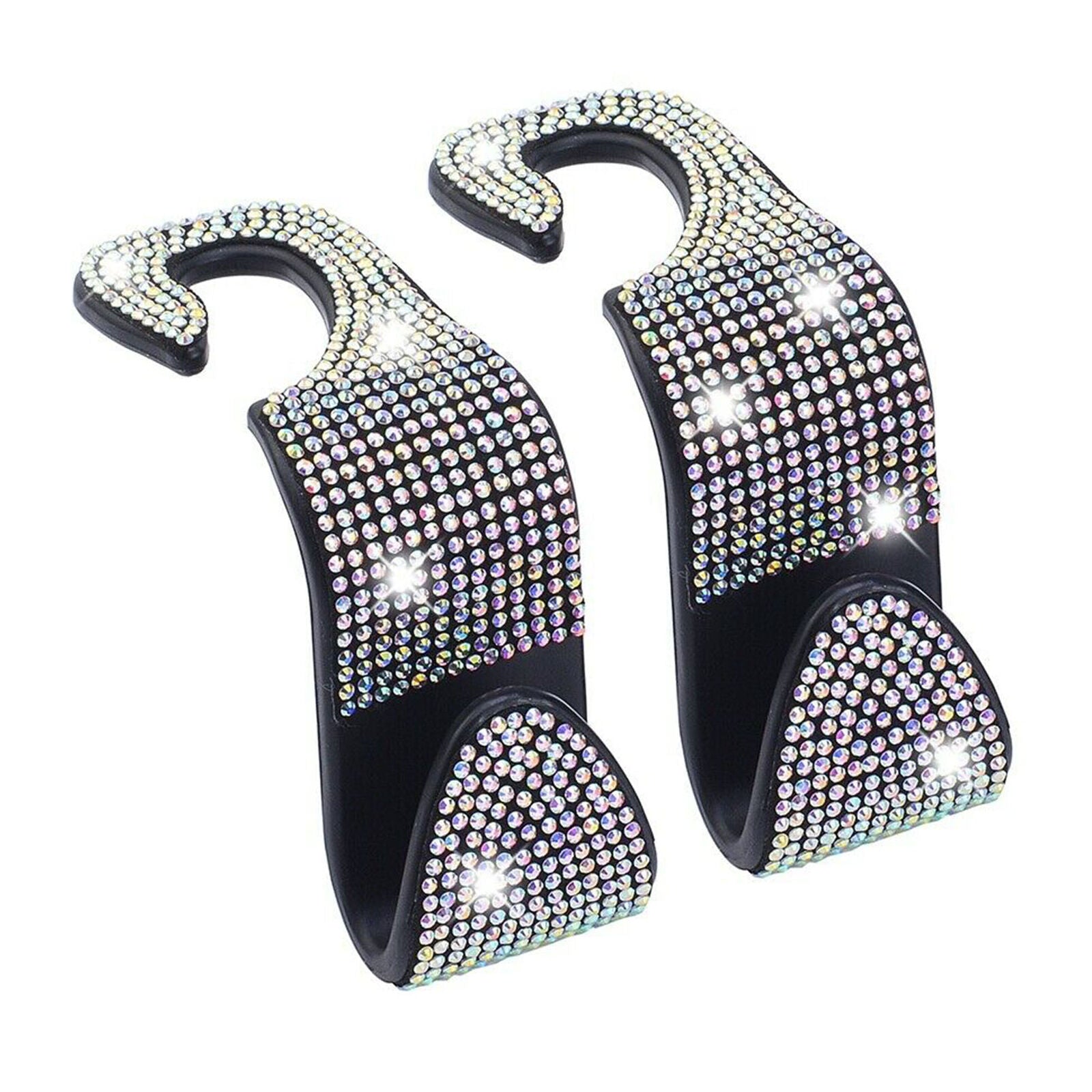 Shiny Crystal Car Seat Headrest Hook Backseat Hanger Bag Cloth Hanging Holder X1