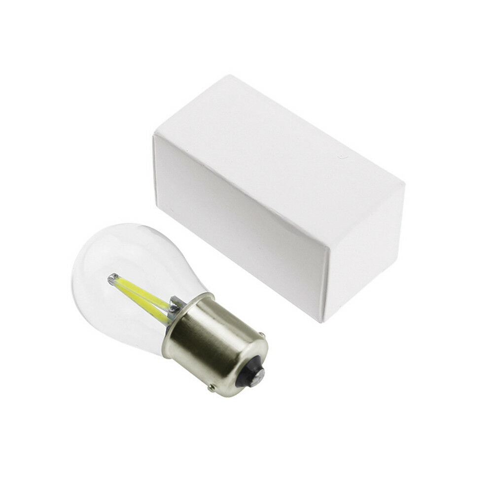 2Pcs 1156 BA15S P21W COB White LED Turn Signal Reverse Light Lamp Bulbs DC 12V