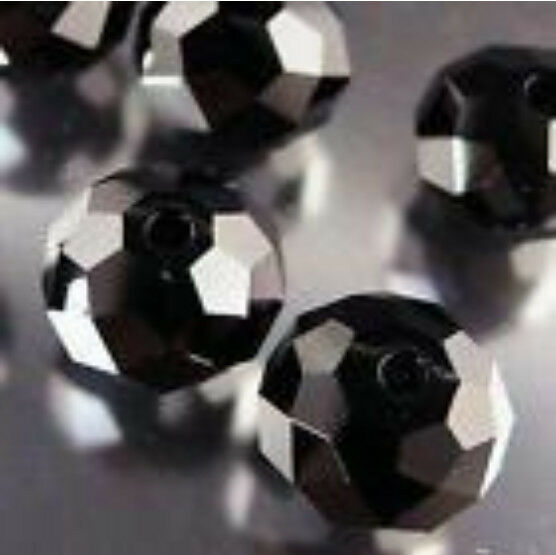 5x8mm Black Crystal Loose Bead 70pc