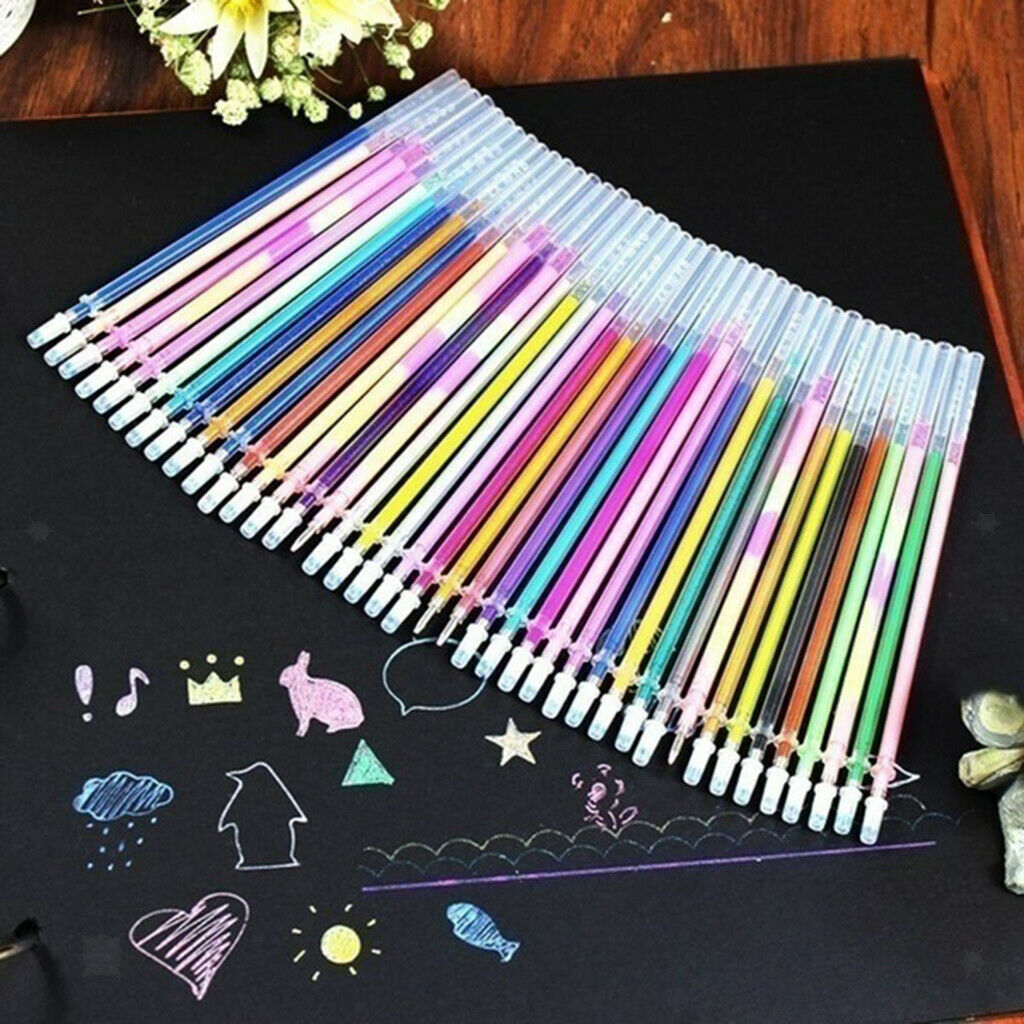 200x Gel Ink Pen Refills for Gel Pens Marker Highlighter Fluorescence Neon 0.8mm