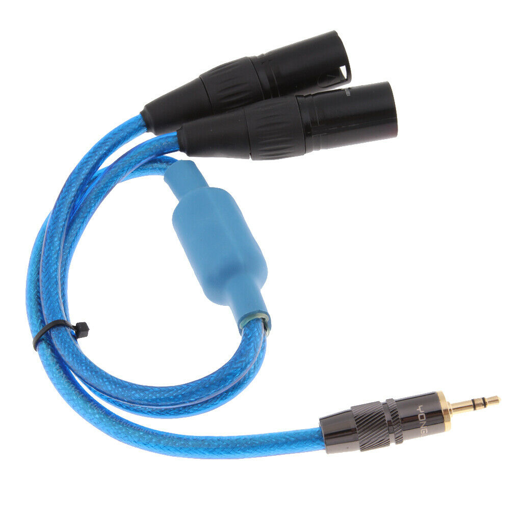 2PCS Single Mono Male 1/8 inch (3.5mm Jack) to Dual XLR Male Plug Audio Cable
