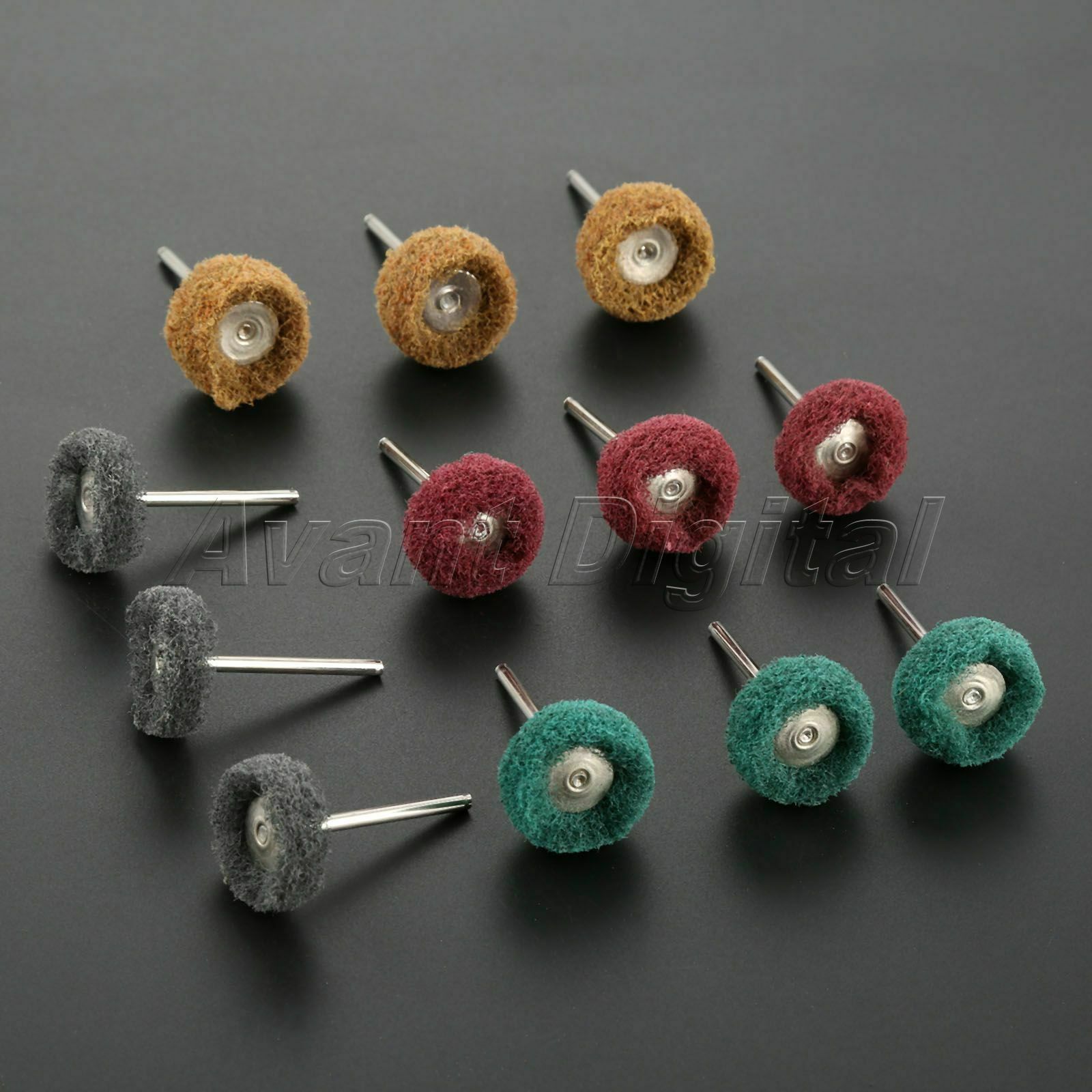 25mm Round Wheel Buffing Pad Kit Grinder Deburring Polishing Rotary Tool 12pcs