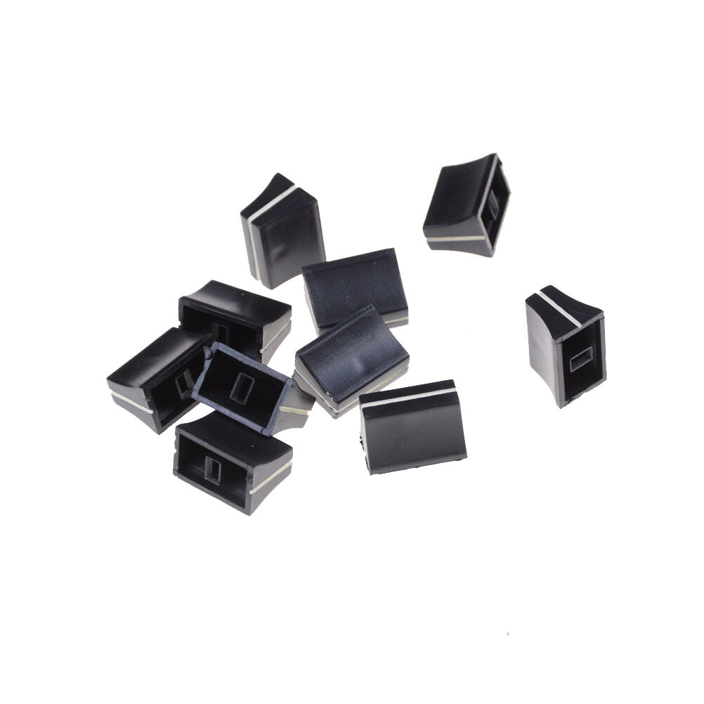 10 x Black Slide Potentiometer Mixer Fader Knob 19mmLx12mmW for 4mm Shaft  NC