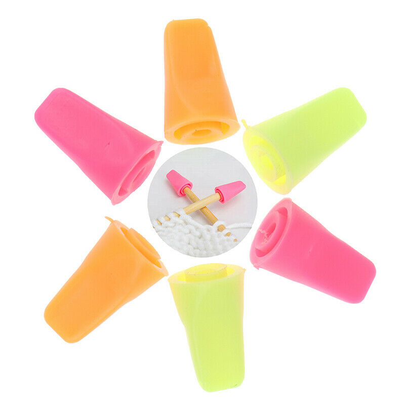 6pcs Knitting Needles Point Protectors Needle Tip Stopper Cover Accessori.l8