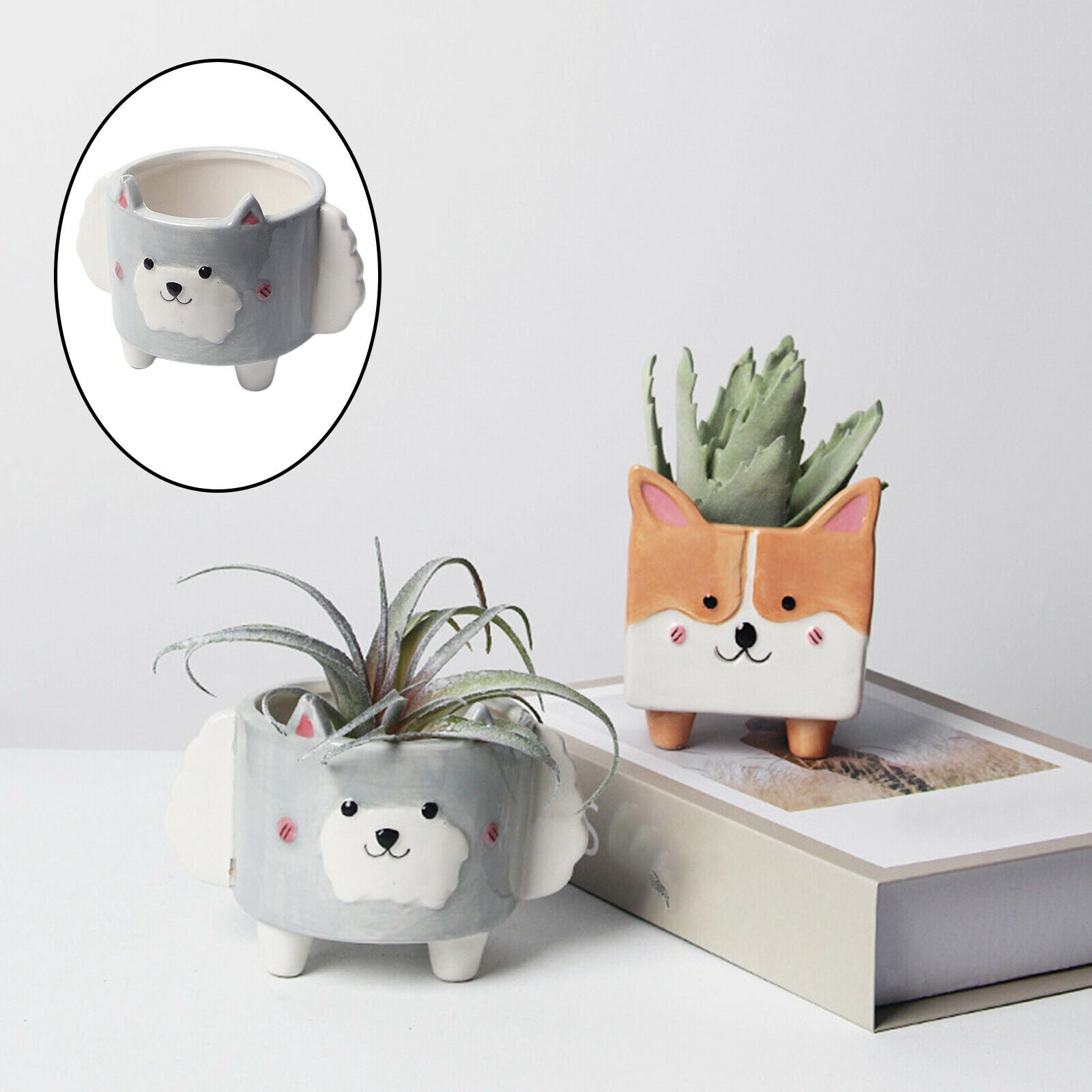 Cartoon Ceramic Animal Flowerpot Succulent Pot Vase Planter Indoor Outdoor Sheep