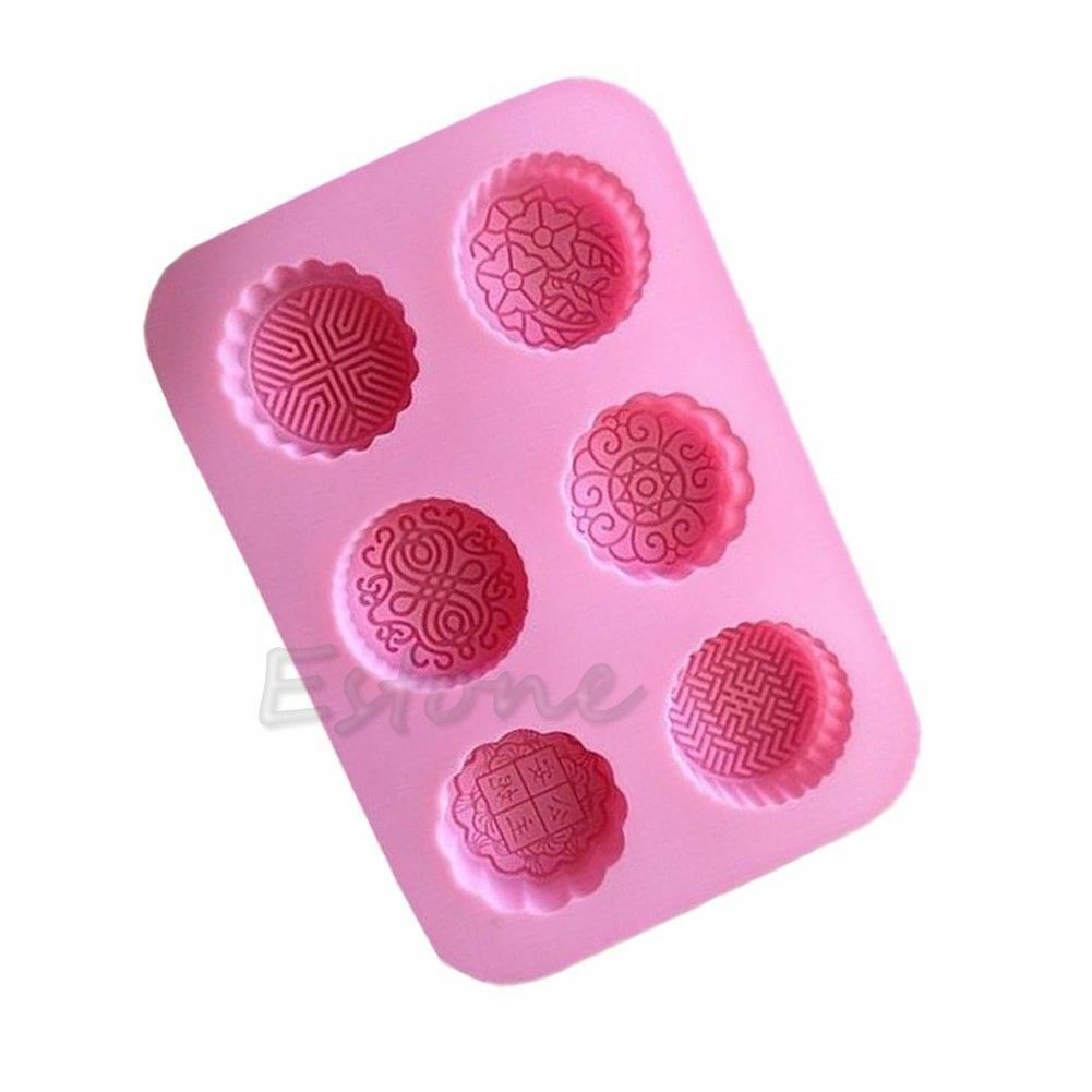 6-Happiness Flower Soap Cake Mold Flexible Silicone Mould For Candy Chocolate