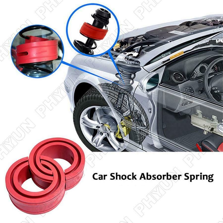 2Pcs Car Red Shock Absorber Spring Bumper Buffer Power Cushion Coil Damper Tool