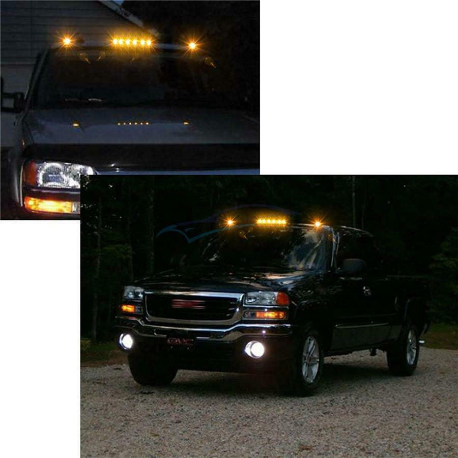 3PC 3000K Amber Cab Roof Marking Lights For Chevrolet GMC 2500HD 3500HD 07-up