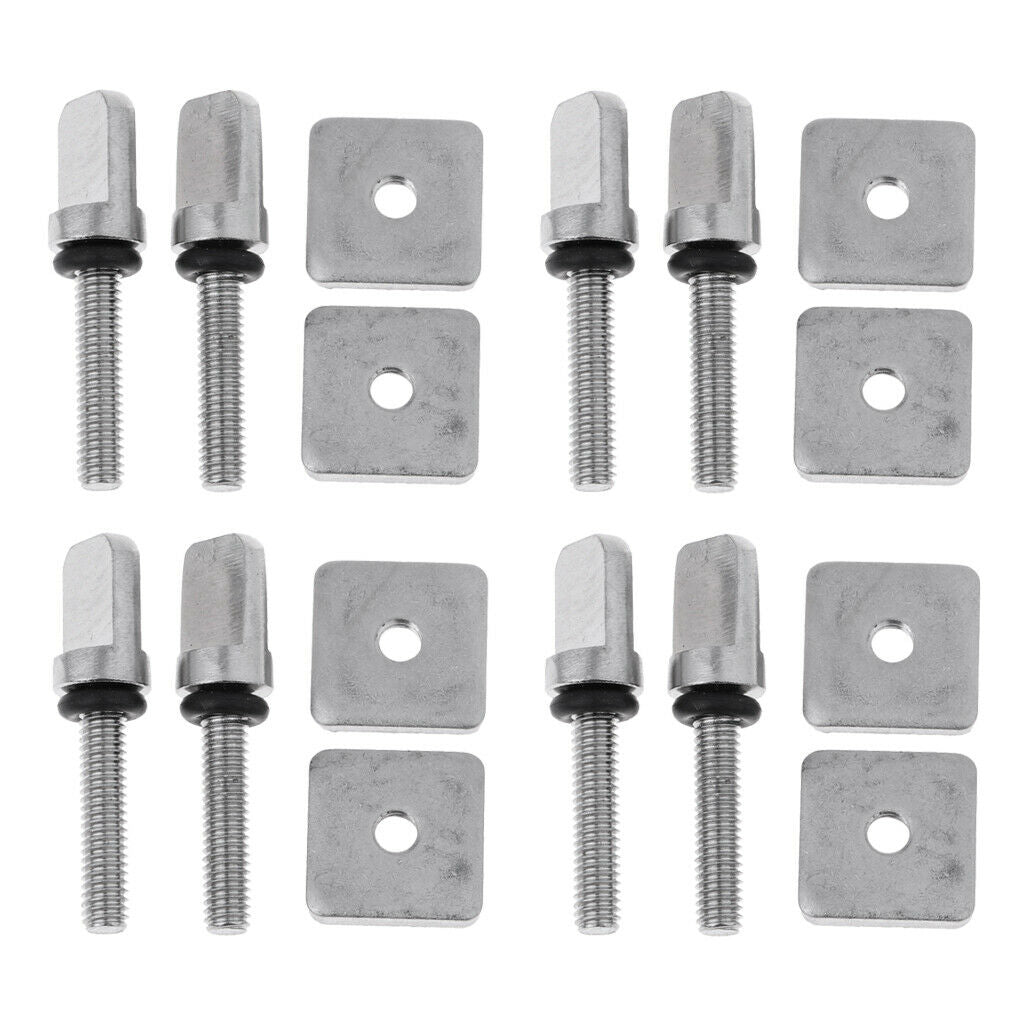 8x Premium Fin Bolt High Strength Longboard Thumb Screw & Plate Accessories