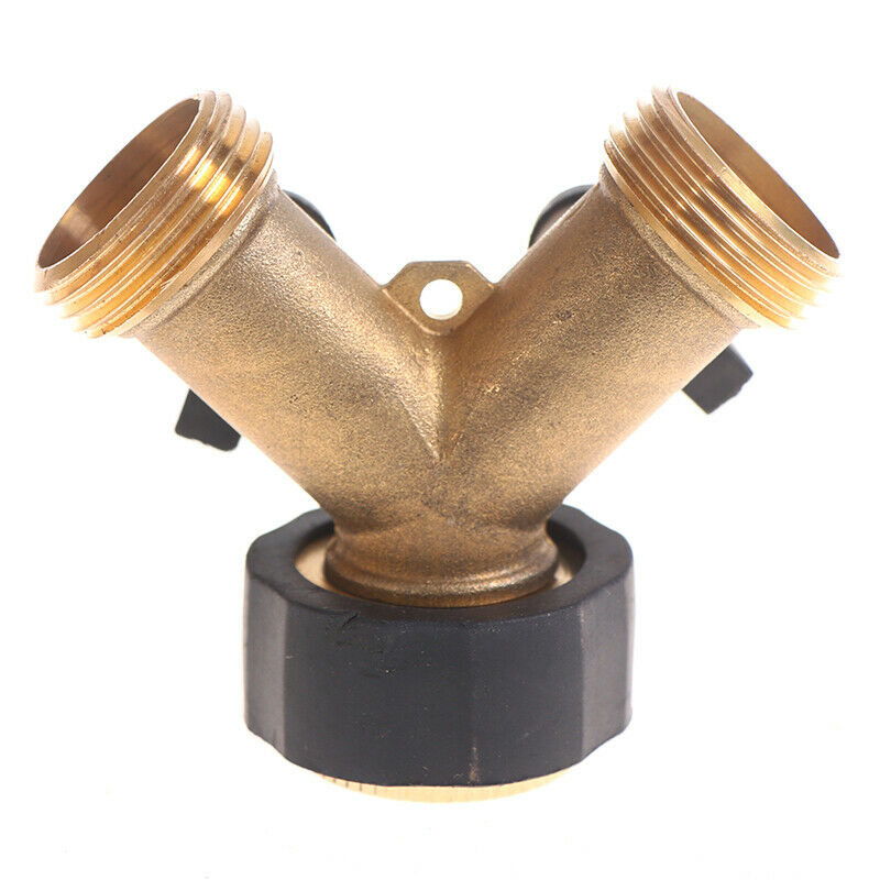 1Pcs Brass 2 Way Garden Hose Splitter Y Valve Water Tap Connector AdapterBDAU