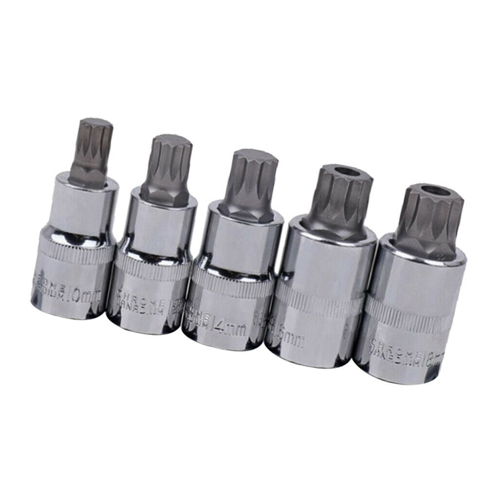 5 pcs 1/2" Socket Adapter 55mm Length Drill Bits Accs Set CHROME VANADIUM