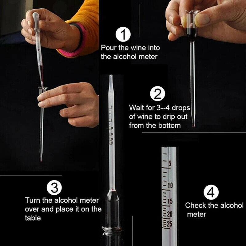 Wine Alcohol Meter Fruit Wine Rice Wine Concentration Meter Wine Meter 25 DegrI7