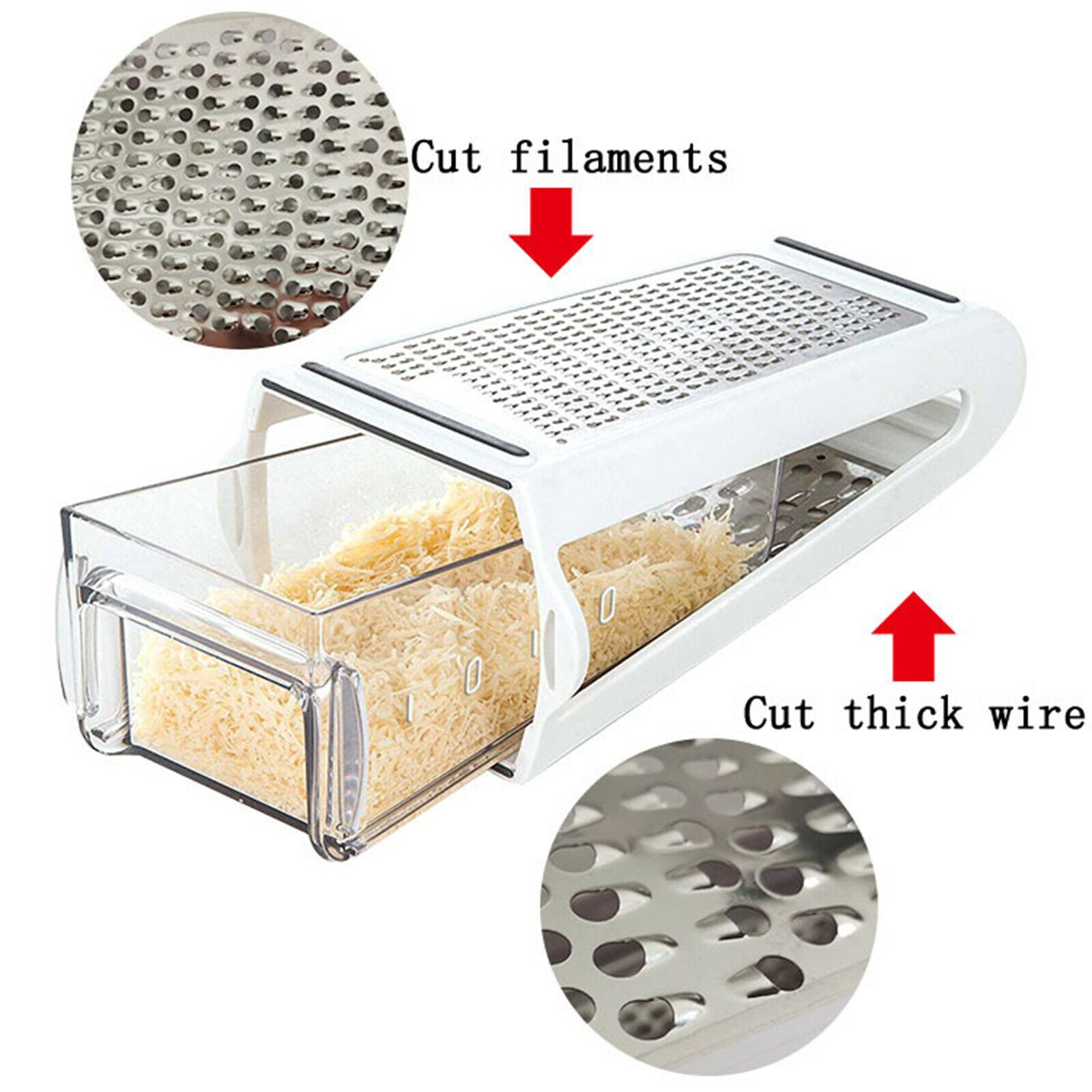 Food Prep Kitchen Box Grater 2-Sided Cheese Vegetables Grater Accessories