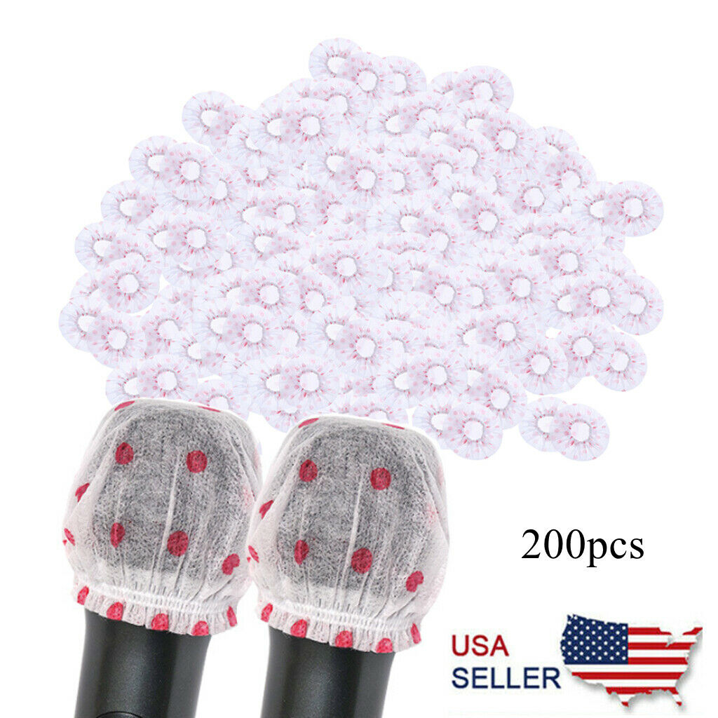 200 Pieces Disposable Microphone Cover Karaoke Mic Non-woven Fabric Covers