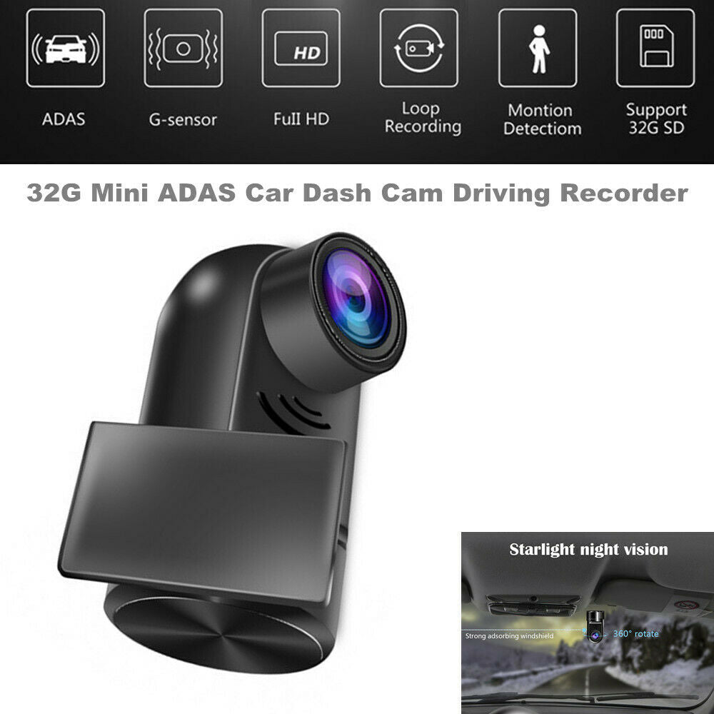 32G Mini ADAS Car Dash Cam Driving Recorder USB DVR HD Hidden Camera Car Video